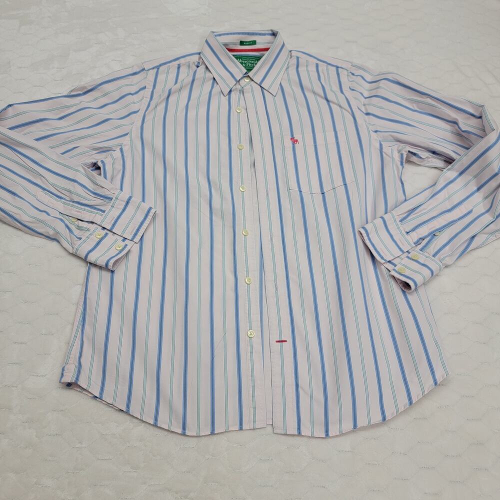 Abercrombie & Fitch Shirt Mens XXL XXL Striped Muscle Fit Long Sleeve Moose